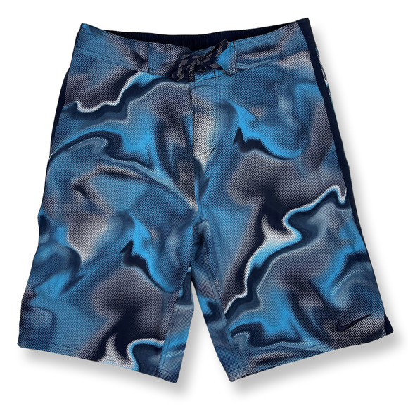 Nike Other - Nike Board Shorts Swim Trunks Mesh Lined Tie Waist Blue Marble Size Medium